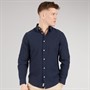 Tokyo Laundry Mens Helios Linen Long Sleeve Shirt Navy Sky Captain Navy