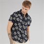 Tokyo Laundry Mens Pua Kala AOP Short Sleeve Shirt Navy