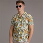 Tokyo Laundry Mens Lemon Grove AOP Short Sleeve Shirt Yellow