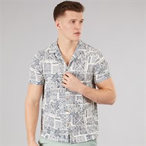 Tokyo Laundry Mens Tiki Short Sleeve Shirt Green