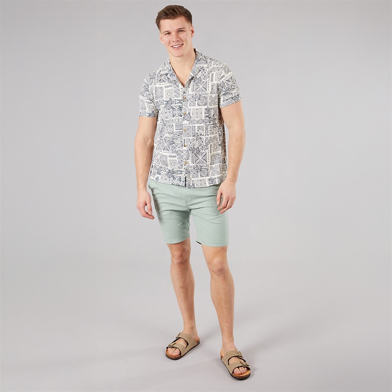 Tokyo Laundry Mens Tiki Short Sleeve Shirt Green