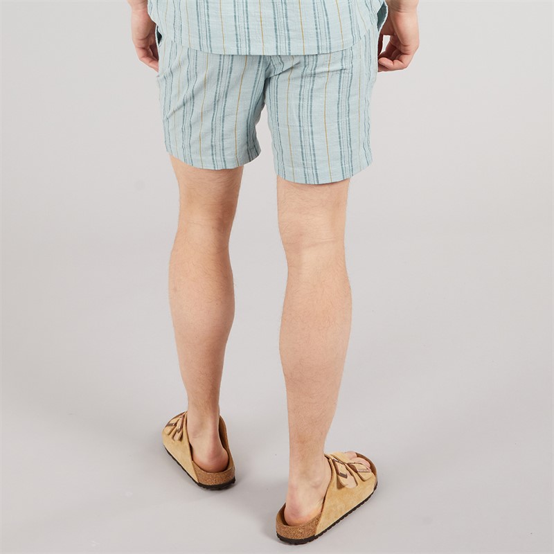 Tokyo Laundry Mens Zuke Stripe Woven Shorts Green Stripe