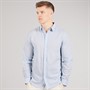 Tokyo Laundry Mens Helios Linen Long Sleeve Shirt Light Blue Soft Blue