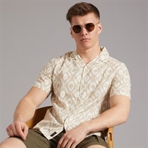 Tokyo Laundry Mens Malay Short Sleeve Shirt Stone Peyote