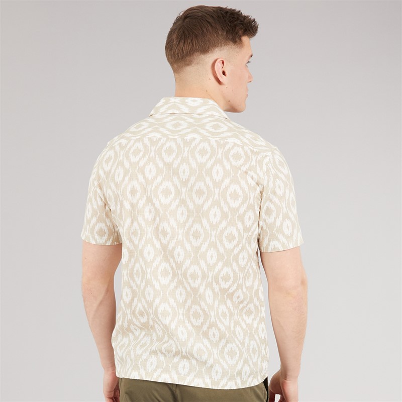 Tokyo Laundry Mens Malay Short Sleeve Shirt Stone Peyote