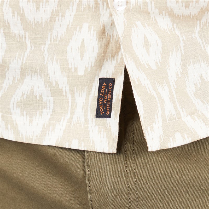 Tokyo Laundry Mens Malay Short Sleeve Shirt Stone Peyote