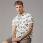 Tokyo Laundry Mens Pua Kala AOP Short Sleeve Shirt Cream