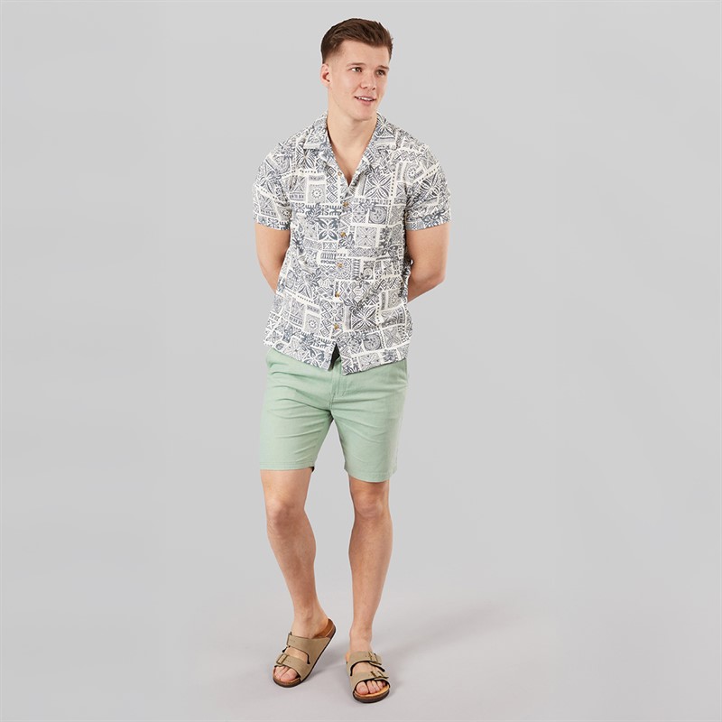 Tokyo Laundry Mens Fabrizio Linen Shorts Sage