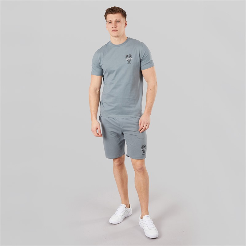 Tokyo Laundry Mens Tarun Fleece Shorts Grey