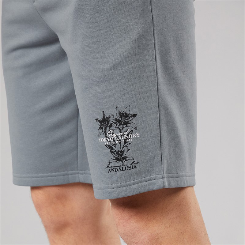 Tokyo Laundry Mens Tarun Fleece Shorts Grey