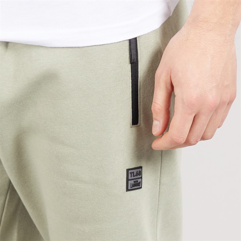 Tokyo Laundry Mens Tarou Fleece Shorts Seagrass Green