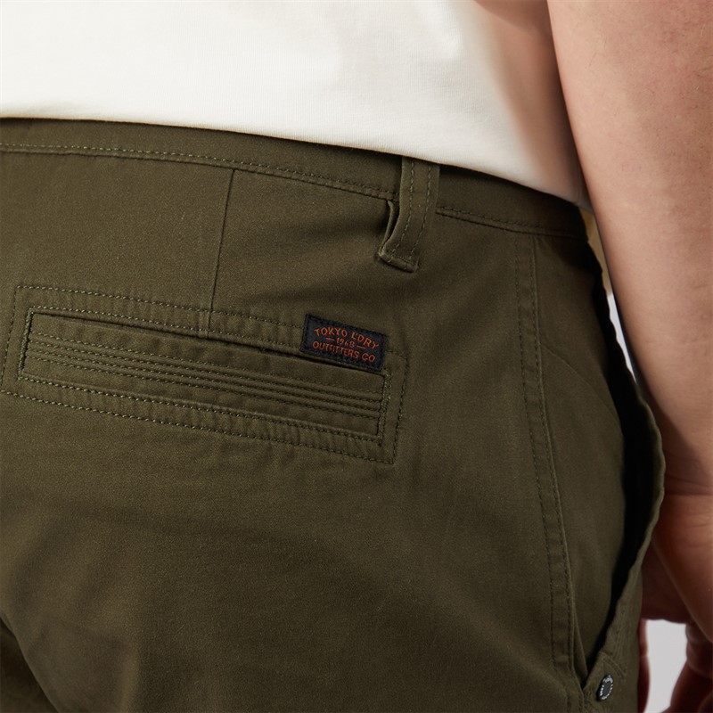 Tokyo Laundry Mens Bosta Chino Shorts Olive
