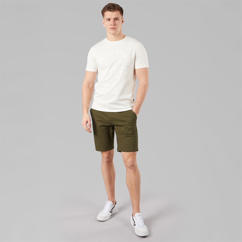 Tokyo Laundry Mens Bosta Chino Shorts Olive
