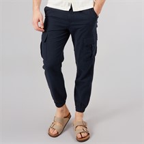 Tokyo Laundry Mens Idas Linen Cargo Trousers Navy