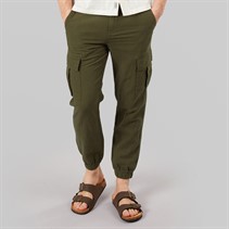 Tokyo Laundry Mens Idas Linen Cargo Trousers Olive