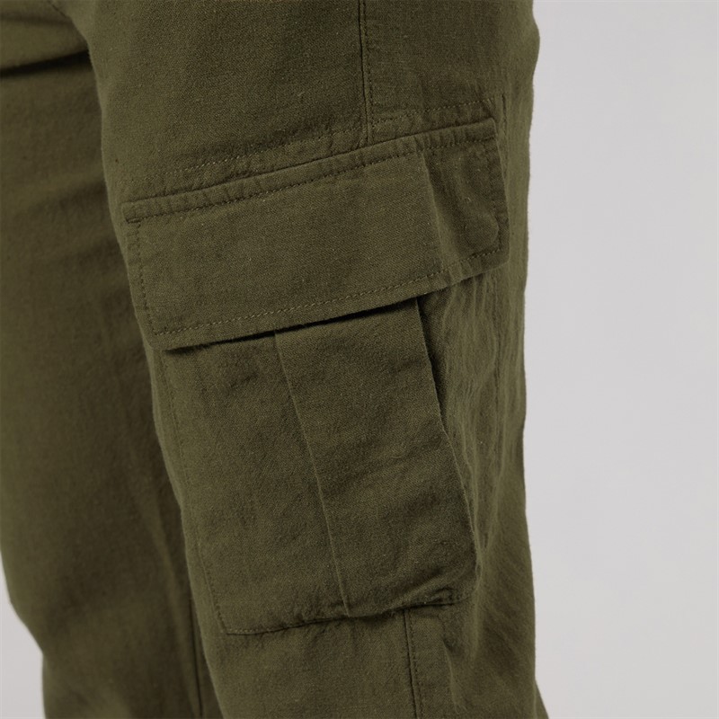 Tokyo Laundry Mens Idas Linen Cargo Trousers Olive