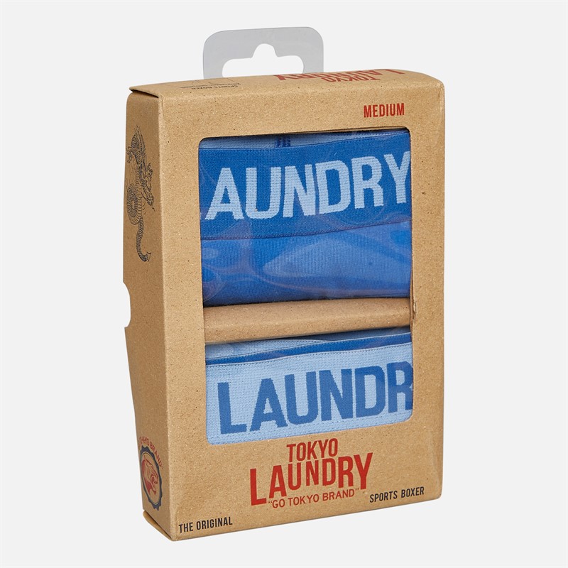 Tokyo Laundry Mens Whiston Two Pack Boxers Blue