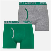 Tokyo Laundry Mens Westhope Two Pack Boxers Pack A - Light Grey Marl/Bosphorus Pack A - Lt Grey Marl/Bosphorus