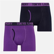 Tokyo Laundry Mens Westhope Two Pack Boxers Pack B - Sky Captain Navy/Plum Jam
