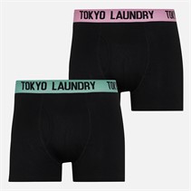 Tokyo Laundry Mens Winders 2 Two Pack Boxers Pack C - Sachet Pink/Dusty Jade