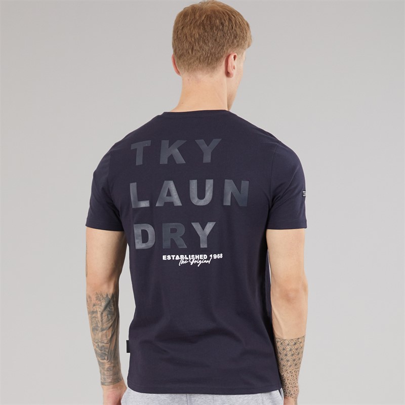Tokyo Laundry Mens Johnstone T-Shirt Sky Captain Navy