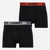 Tokyo Laundry Mens Winders 2 Two Pack Boxers Pack A - Cherry Tomato/Light Grey Marl Pack A - Cherry Tomato/Lt Grey Marl