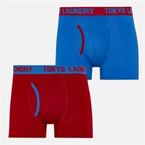 Tokyo Laundry Mens Westhope Two Pack Boxers Pack C - Jester Red/Nebulas Blue