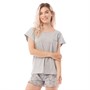 Tokyo Laundry Womens Watermelon Print Shortsie Lounge Set Light Grey Marl