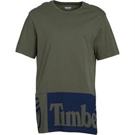 Timberland Heren Large Logo T Shirt Kaki timberland kopen in de aanbieding