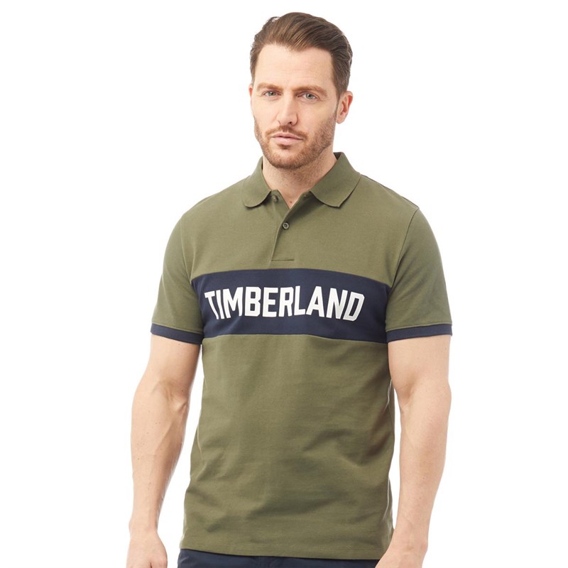 Timberland Mens Short Sleeve M-R Block Pique Polo Grape Leaf