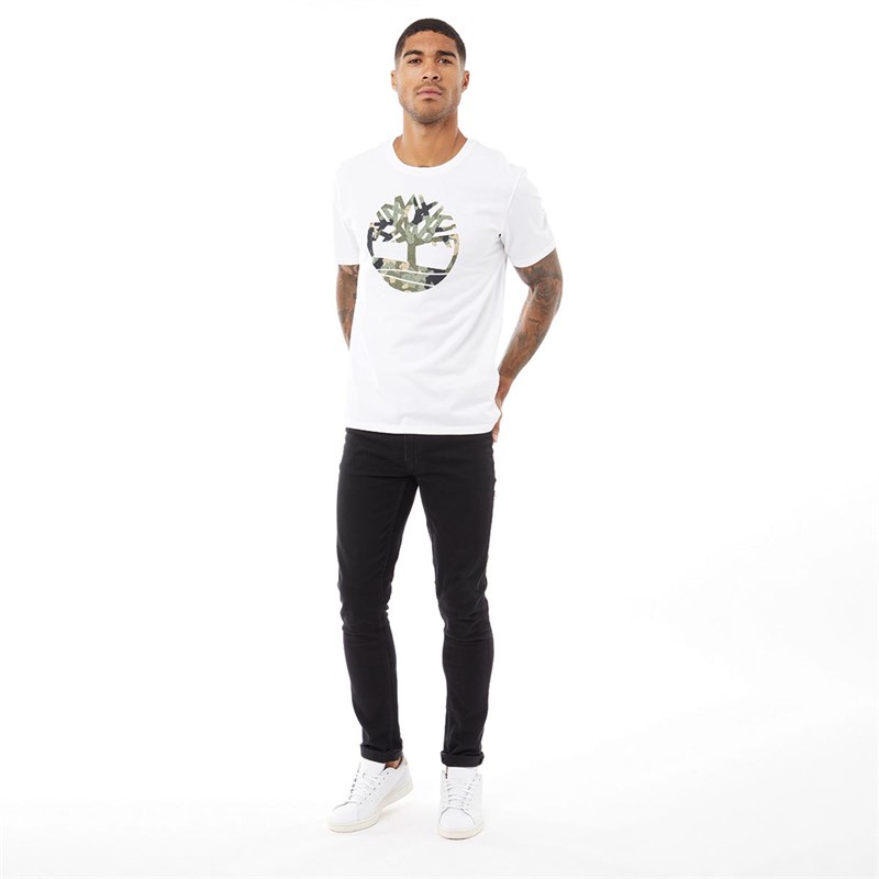 Timberland Heren Tree Camo T-shirts Wit