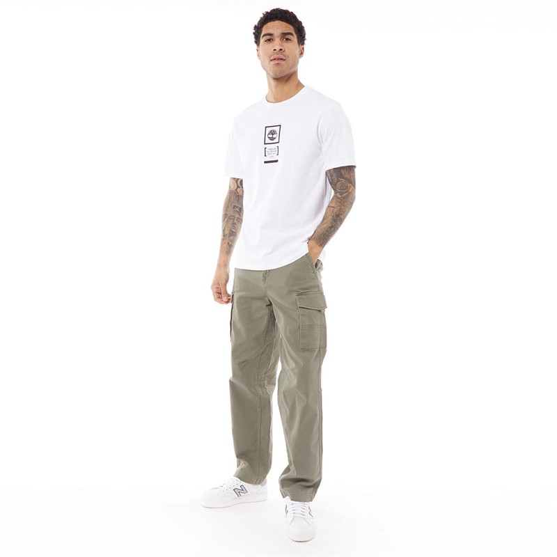 Timberland Mens Stack Logo T-Shirt White