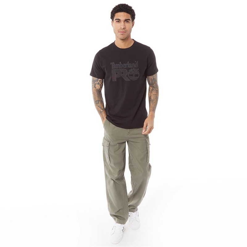 Timberland Mens Textured T-Shirt Black