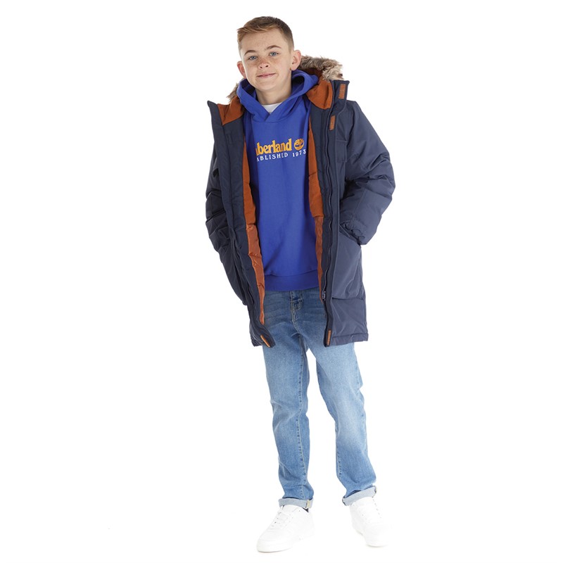Timberland Boys Hooded Parka Navy
