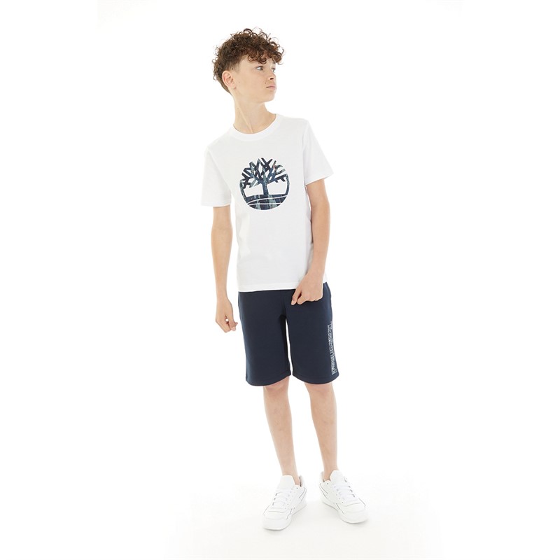 Timberland Jongens T-shirt Wit met Korte Mouwen