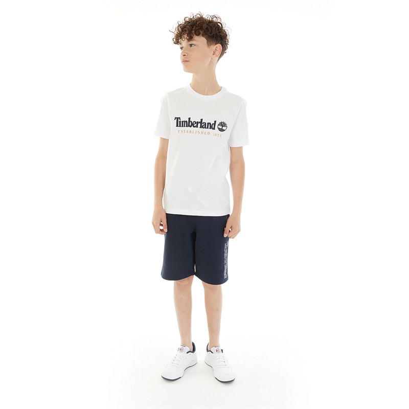 Timberland Boys Short Sleeve T-Shirt White