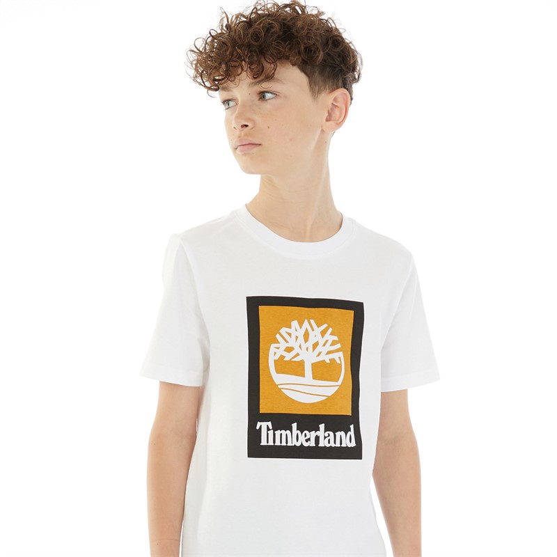 Timberland Boys Short Sleeve T-Shirt White