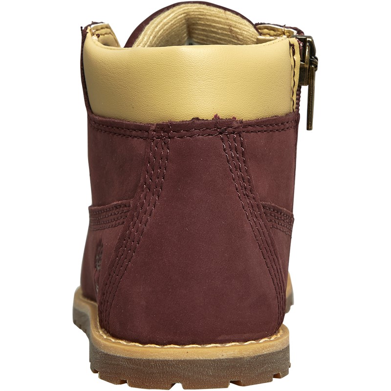 Timberland Girls Pokey Pine Mid Lace Zip Boots Dark Port