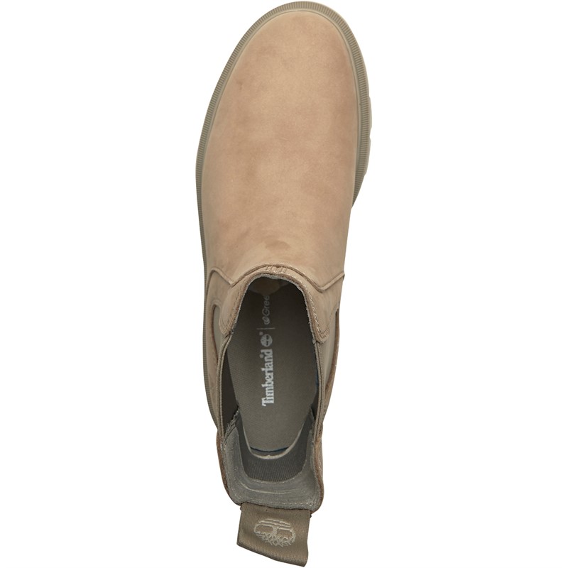 Timberland Womens Cortina Valley Mid Chelsea Boots Taupe Nubuk