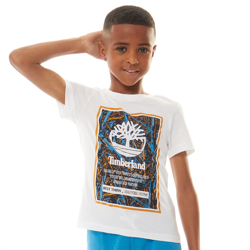 Timberland Boys Short Sleeve T-Shirt Blue Enamel