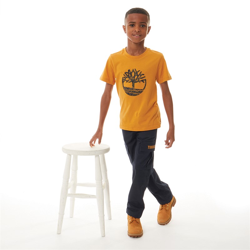 Timberland Jongens T-shirt met korte mouwen Geel Laarzen