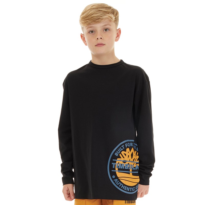 Timberland Boys Long Sleeve T-Shirt Black