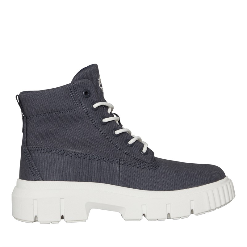 Timberland Womens Greyfield Lace Up Boots Dark Blue Canvas