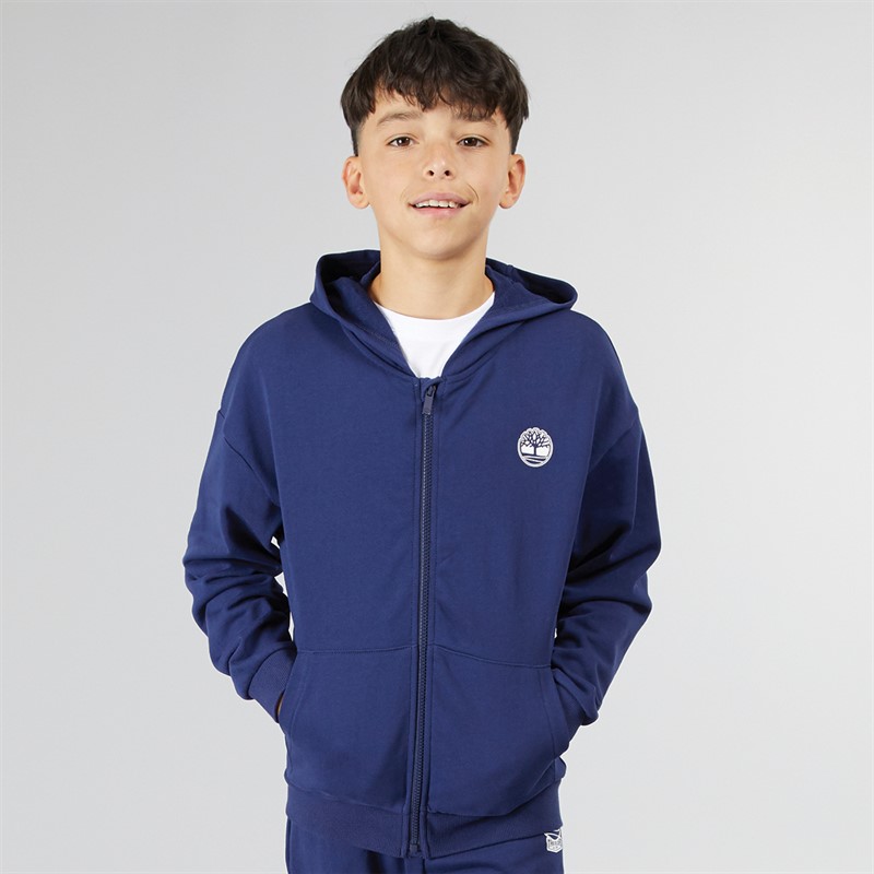 Timberland Boys Zip Through Hoodie Medieval Blue