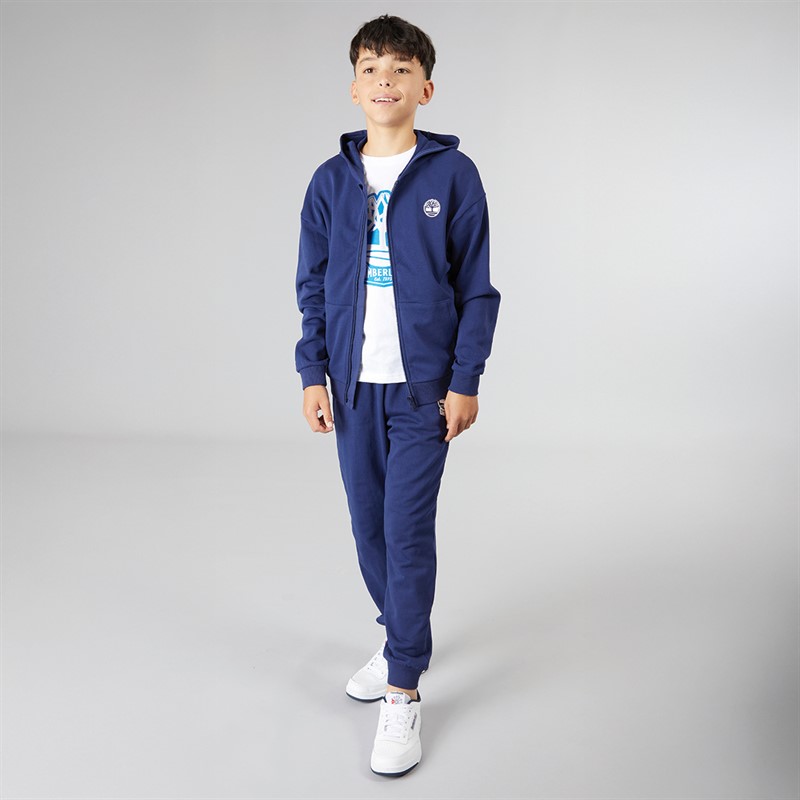 Timberland Boys Zip Through Hoodie Medieval Blue