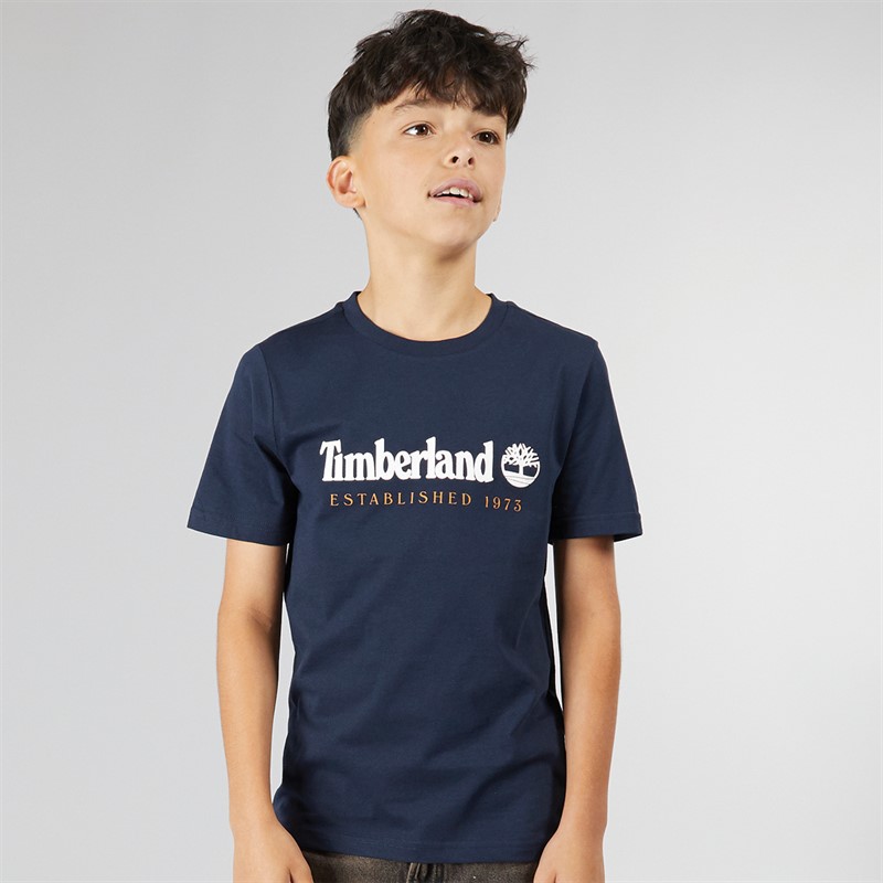 Timberland Boys Short Sleeve T-Shirt Night - Size 8Y