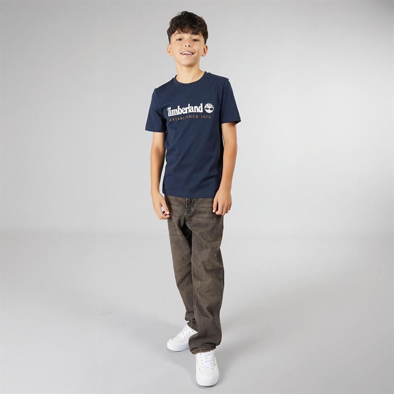 Timberland T-shirt à Manches Courtes Garçon Nuit