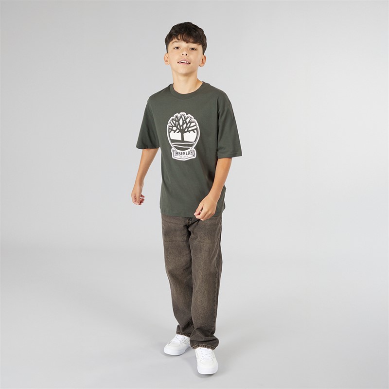 Timberland T-shirt à Manches Courtes Garçon Vert