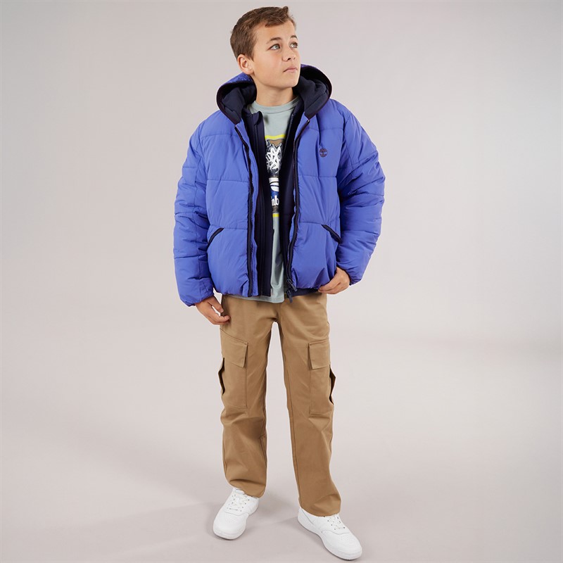 Timberland Boys Puffer Jacket Lavender Blue