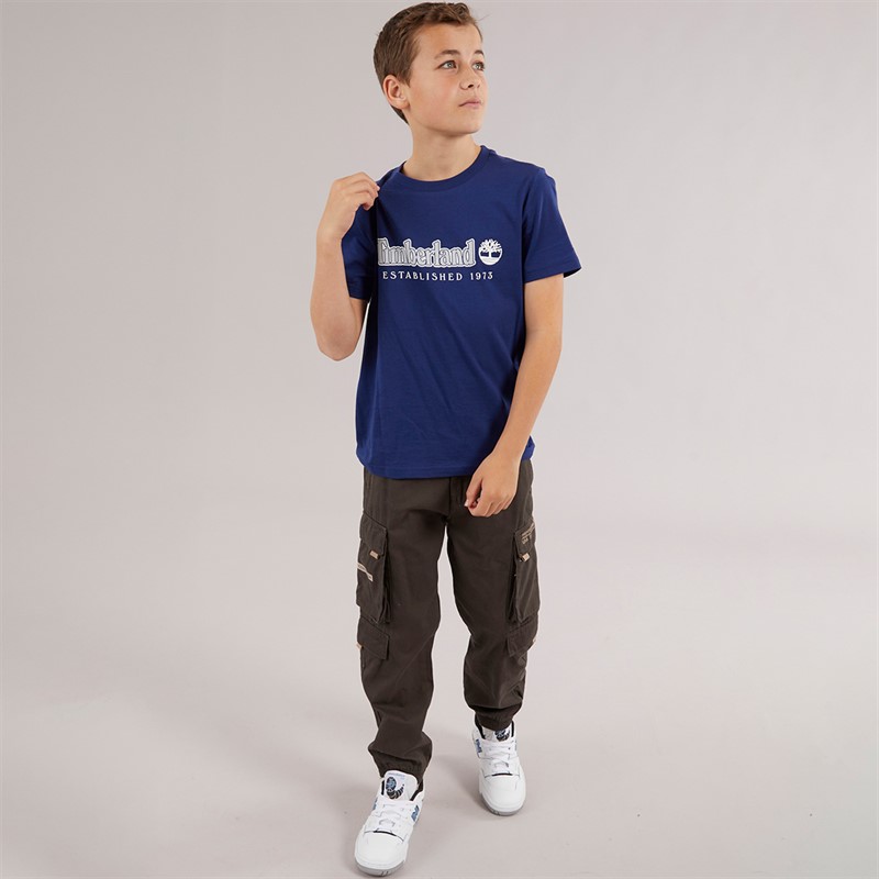 Timberland Boys Short Sleeve T-Shirt Blue
